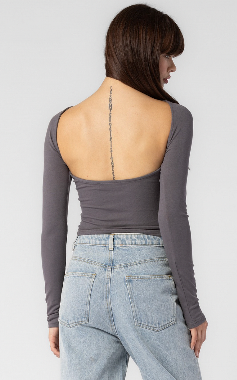 Daria Ribbed Open Back Top