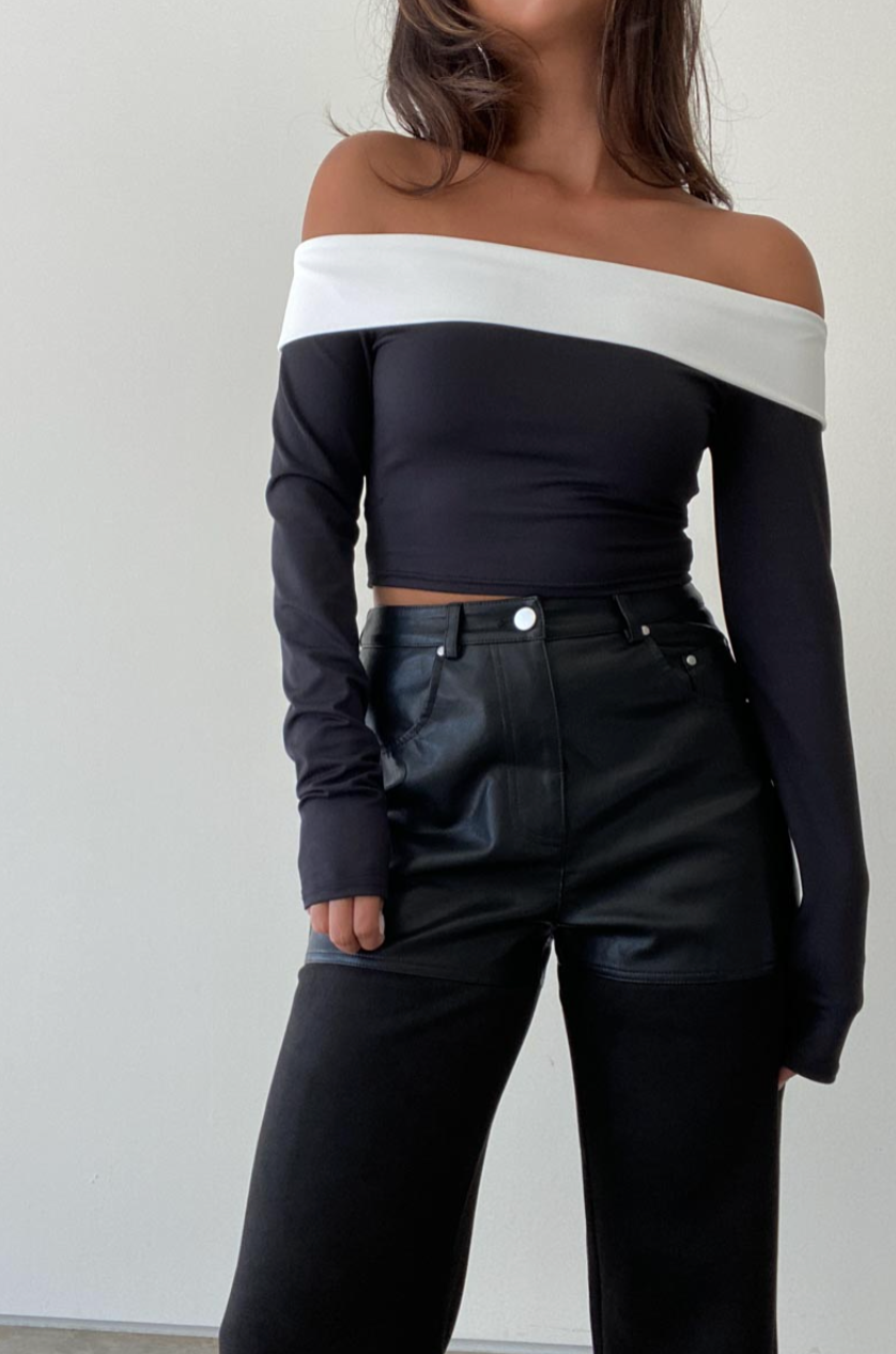 Bordeaux Off Shoulder Top