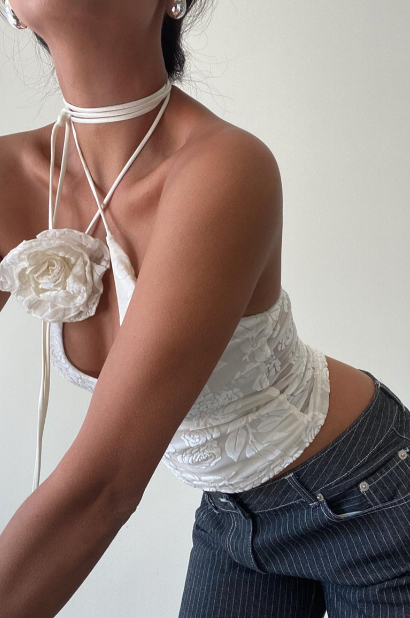 Dalia Flower Halter Top