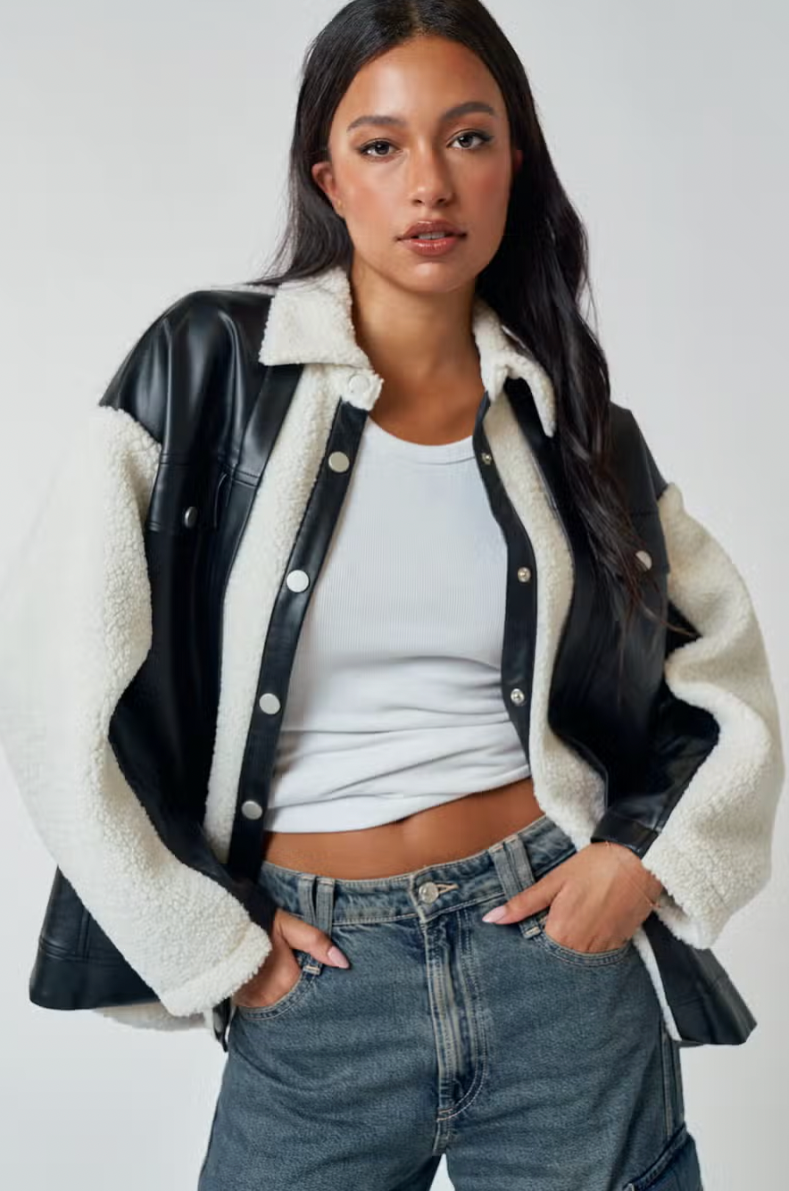 Devon Sherpa Leather Jacket