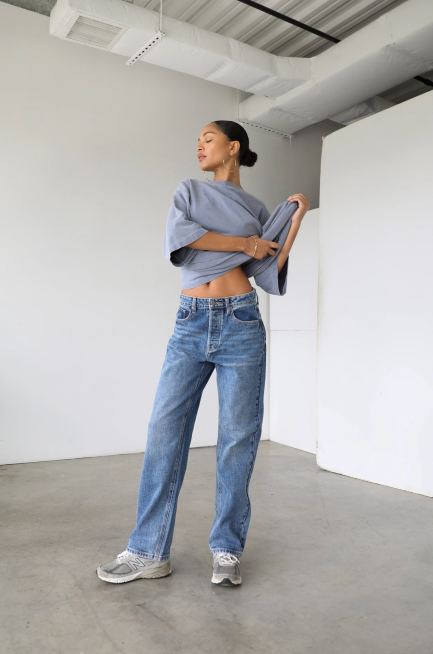 Pasadena High Rise Straight Leg Denim Jeans