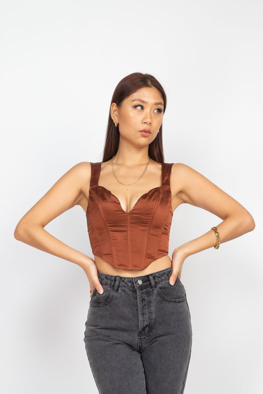 Notice Me Satin Corset Top