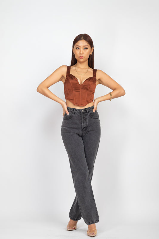 Notice Me Satin Corset Top