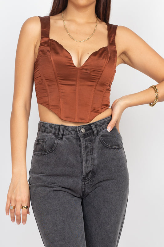 Notice Me Satin Corset Top