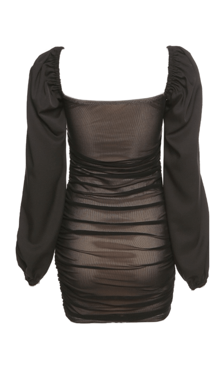 Lele Puff Sleeve Ruched Mini Dress