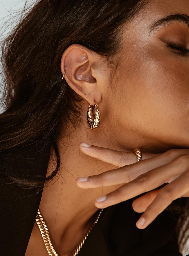 Rhea Gold Hoop Earrings