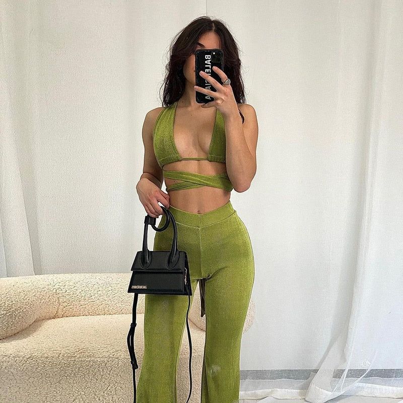 Fiji Halter Top And Pants Set