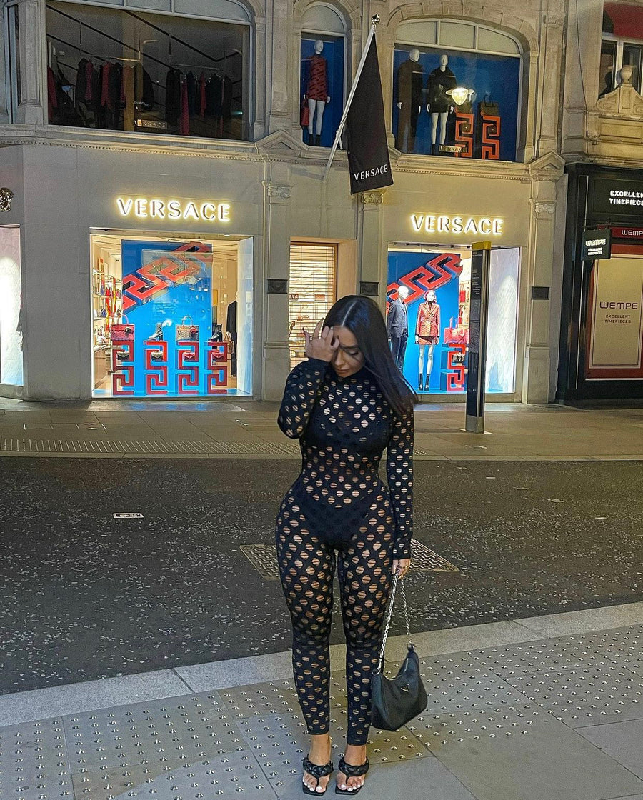 see through black jumpsuit