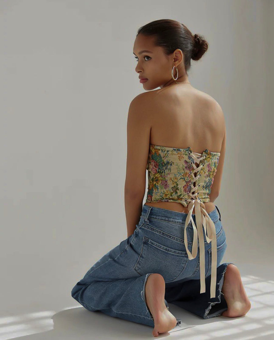 Juniper & Ivy Floral Corset Top