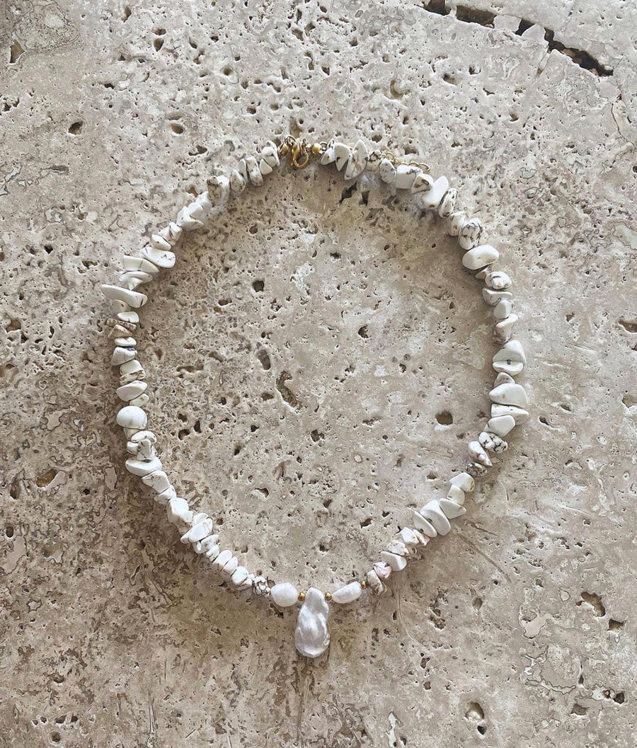 Soleil Stone And Pearl Necklace