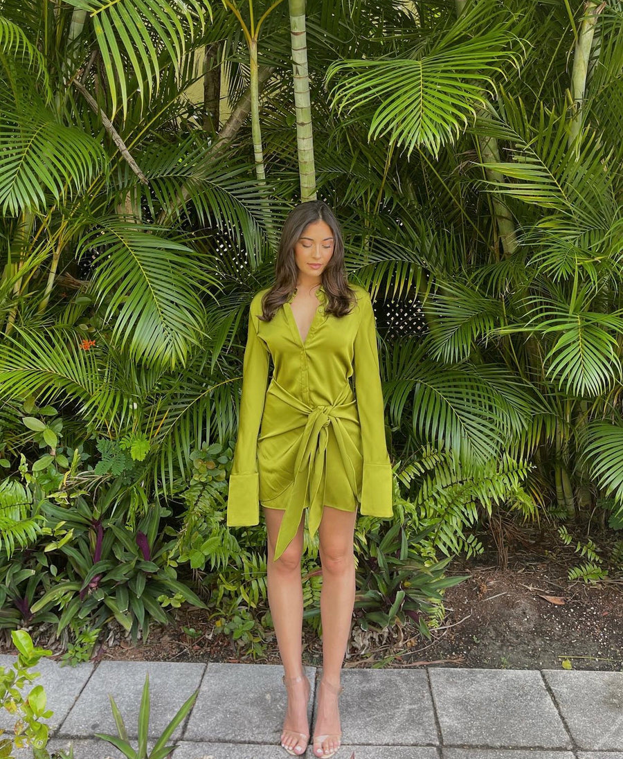 Morocco Satin Wrap Dress