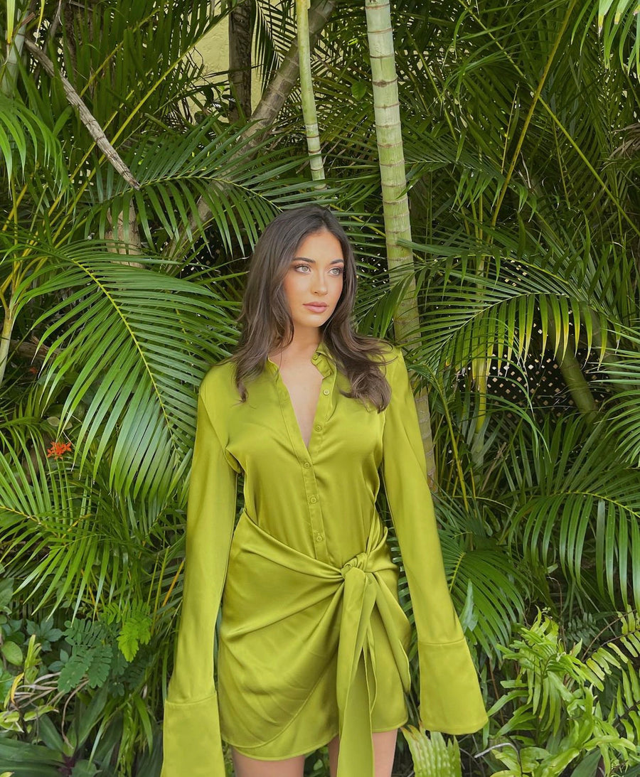 Morocco Satin Wrap Dress