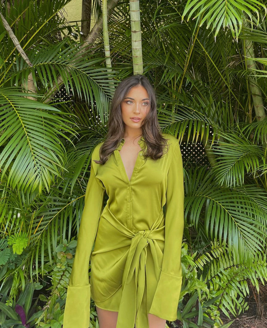 Morocco Satin Wrap Dress