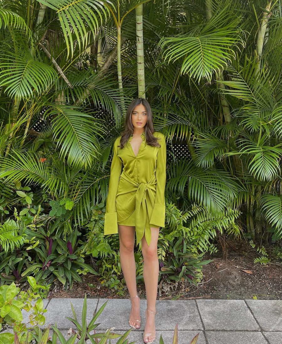 Morocco Satin Wrap Dress