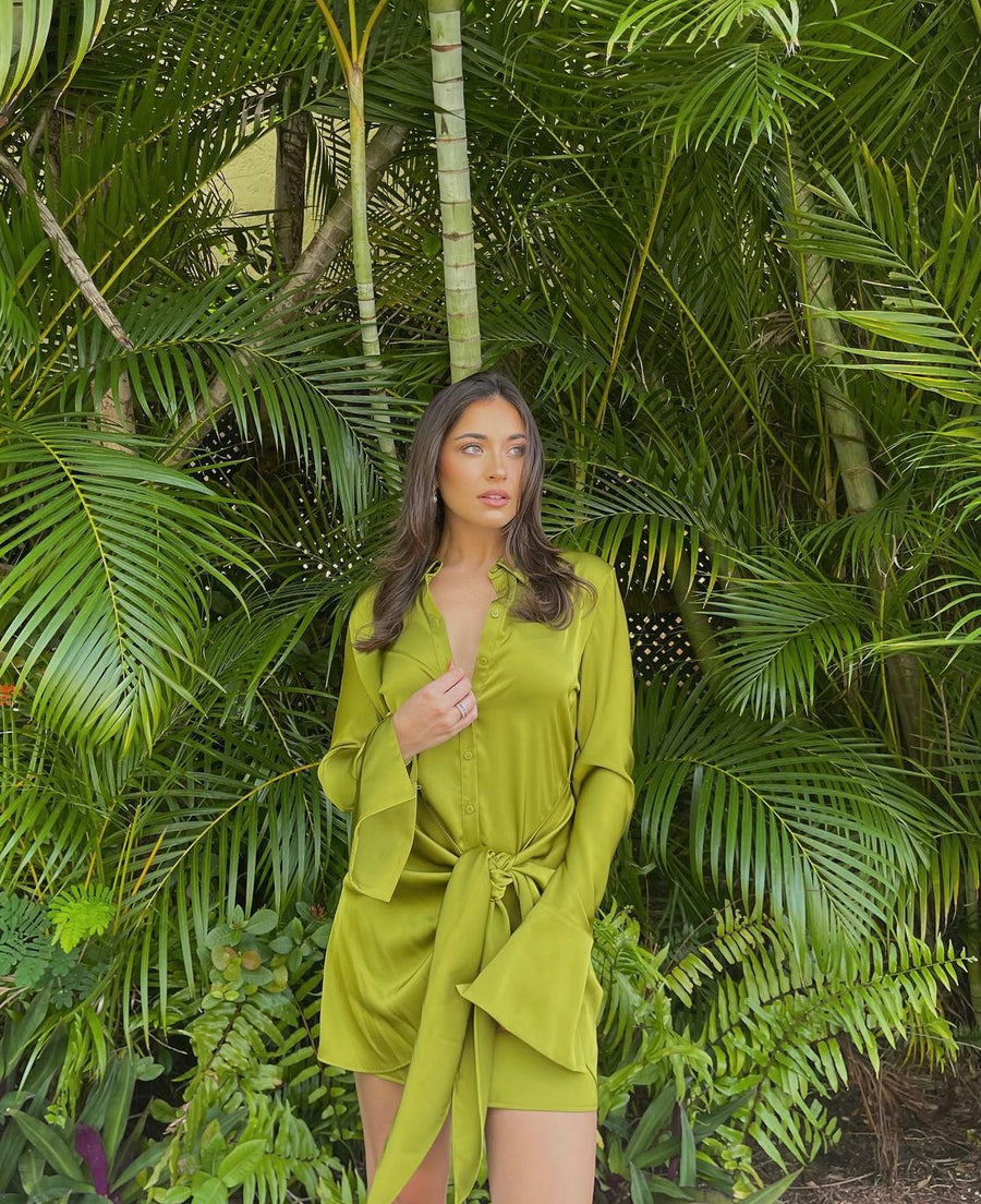 Morocco Satin Wrap Dress