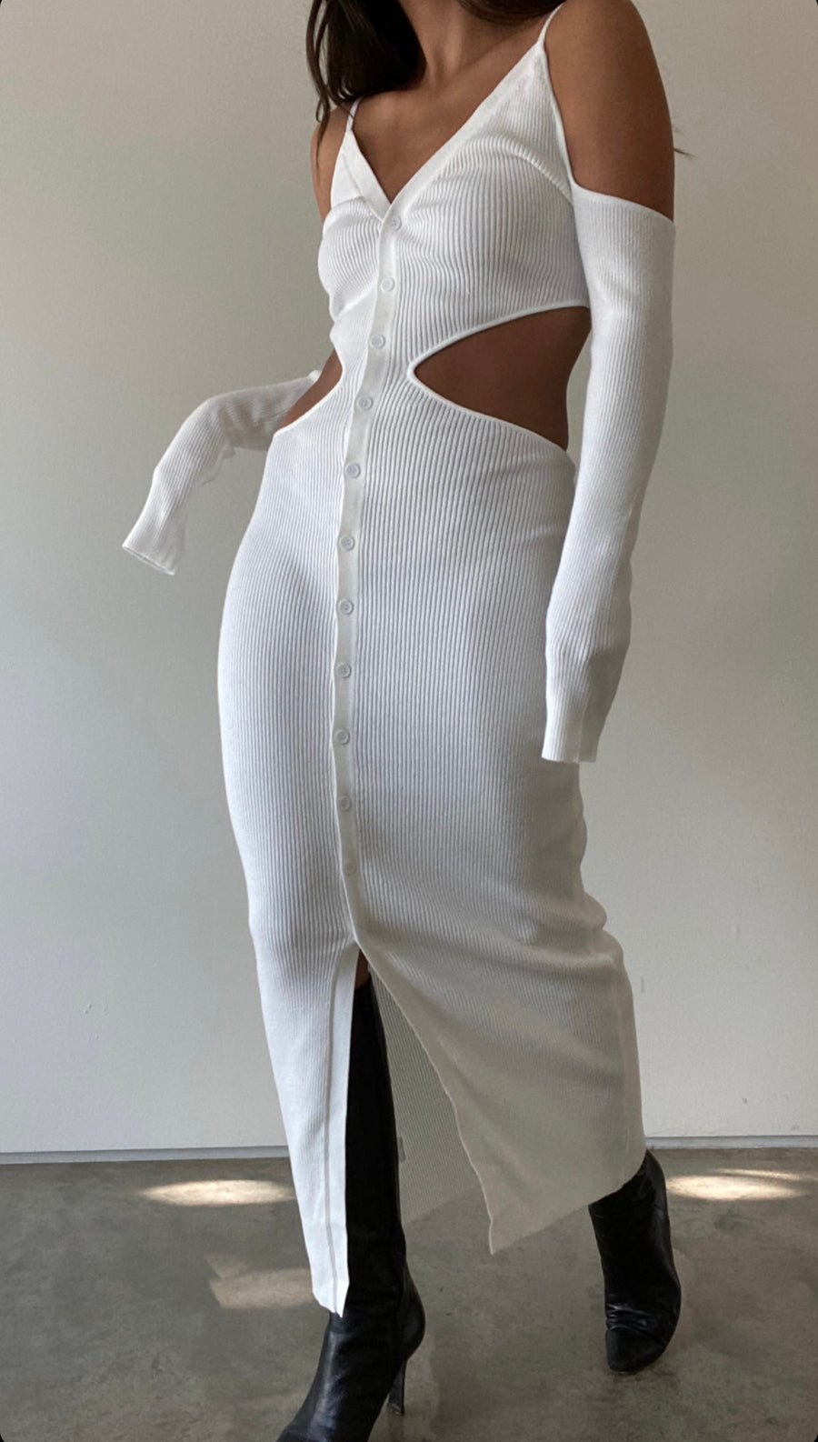 Cecile Cutout Sweater Maxi Dress