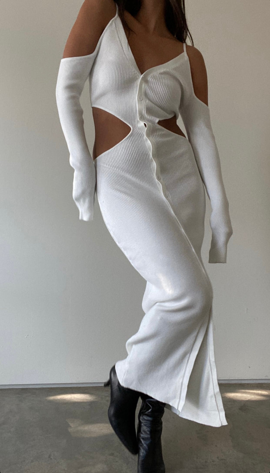 Cecile Cutout Sweater Maxi Dress