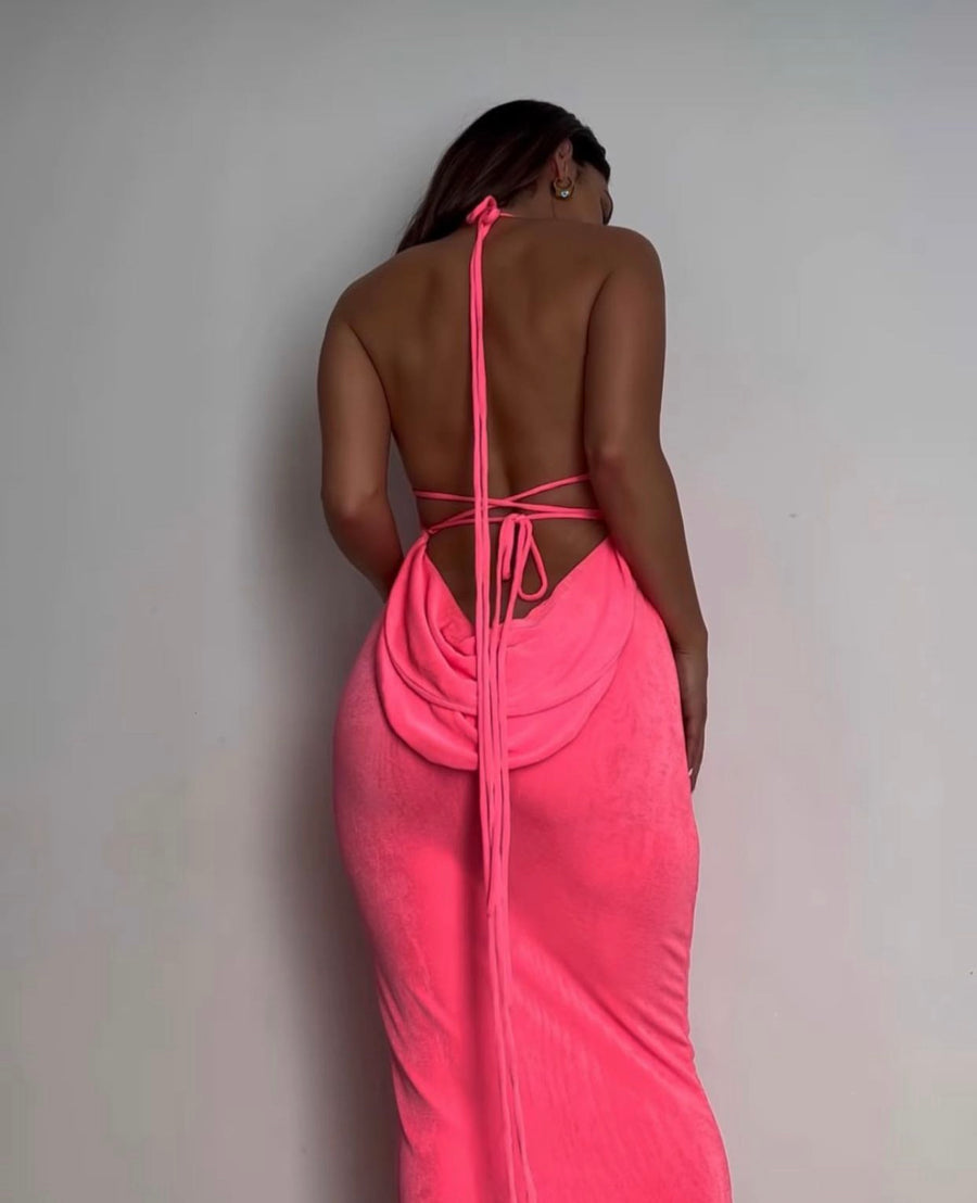 Palm Springs Draped Back Dress