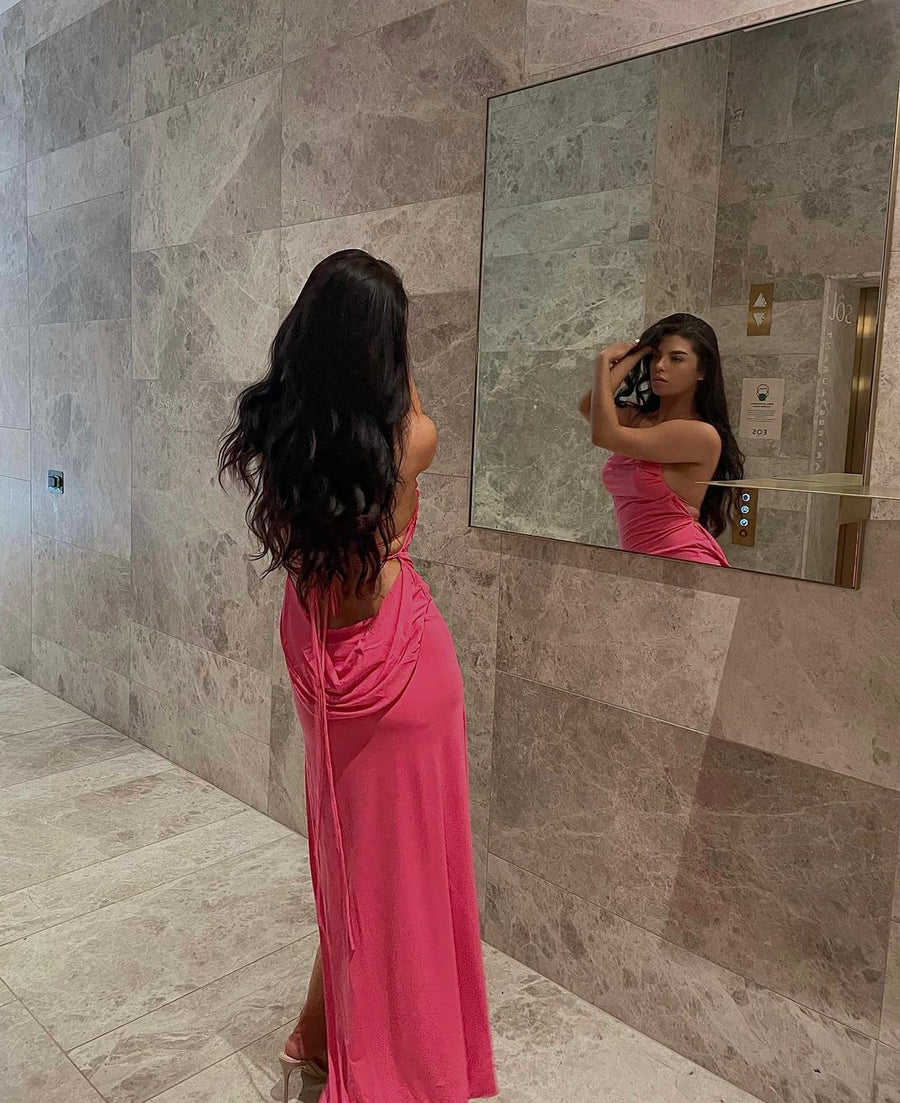 Palm Springs Draped Back Dress