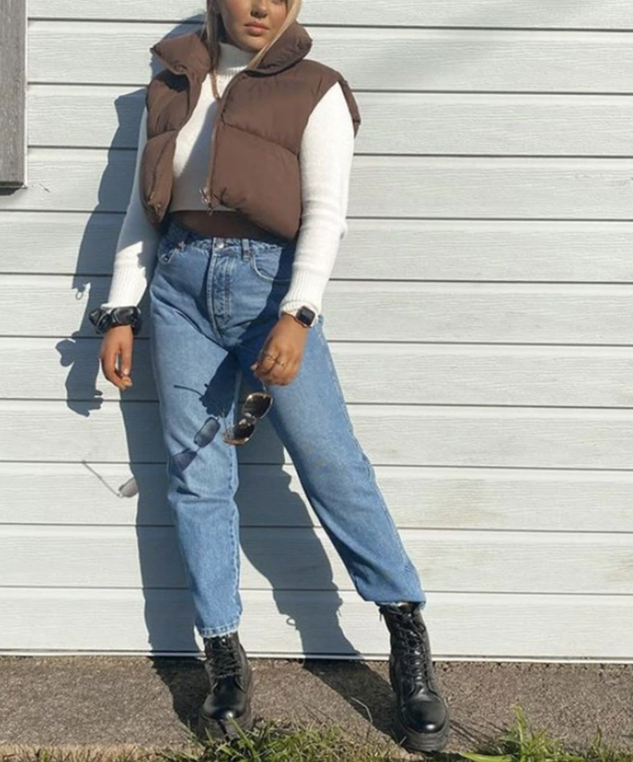 Chloe Crop Puffer Vest – MILK + HONEY LA