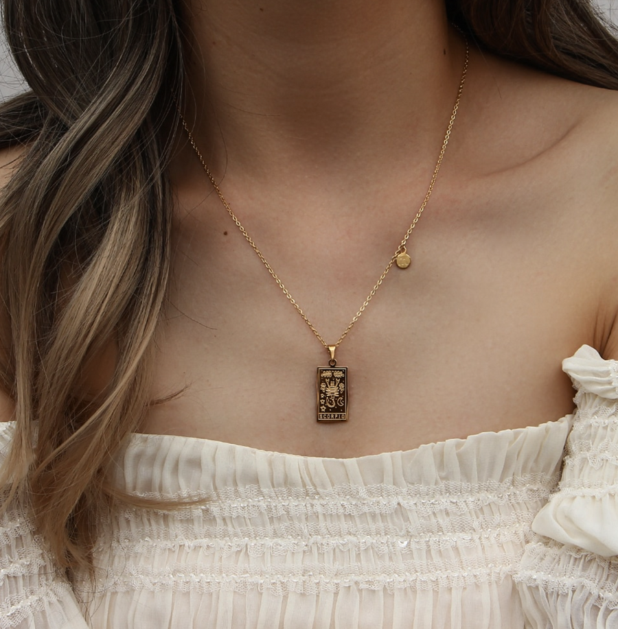 Dainty Zodiac Tarot Necklace MILK HONEY LA