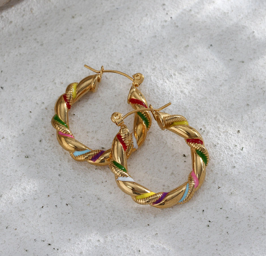 Izzy Twisted Hoop Macrame Earring