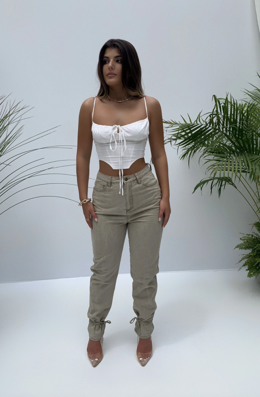 Jolie Bustier Tied Front Top