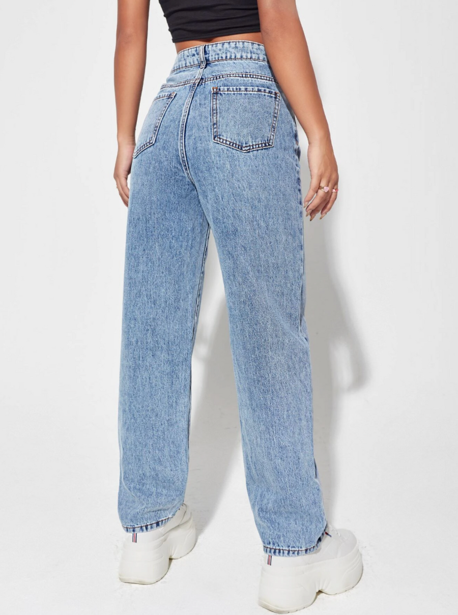 High Waist Boyfriend Jeans