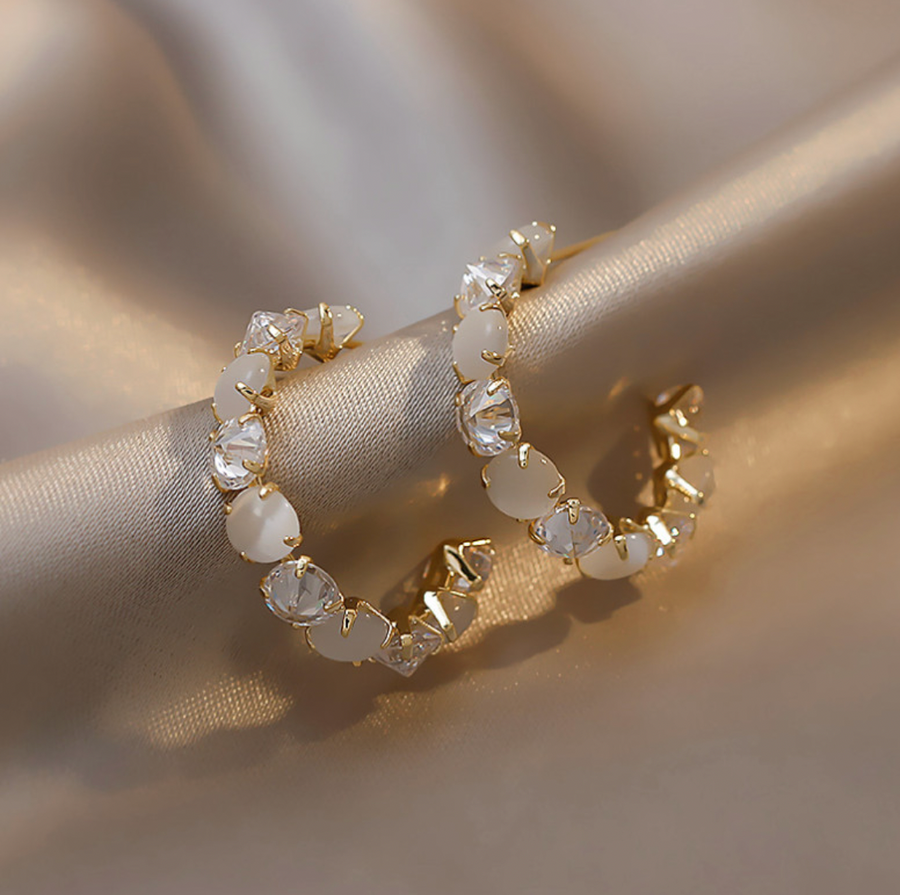 Madison Opal Hoops