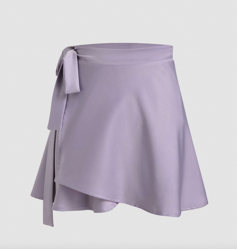 Gemma Satin Mini Wrap Skirt