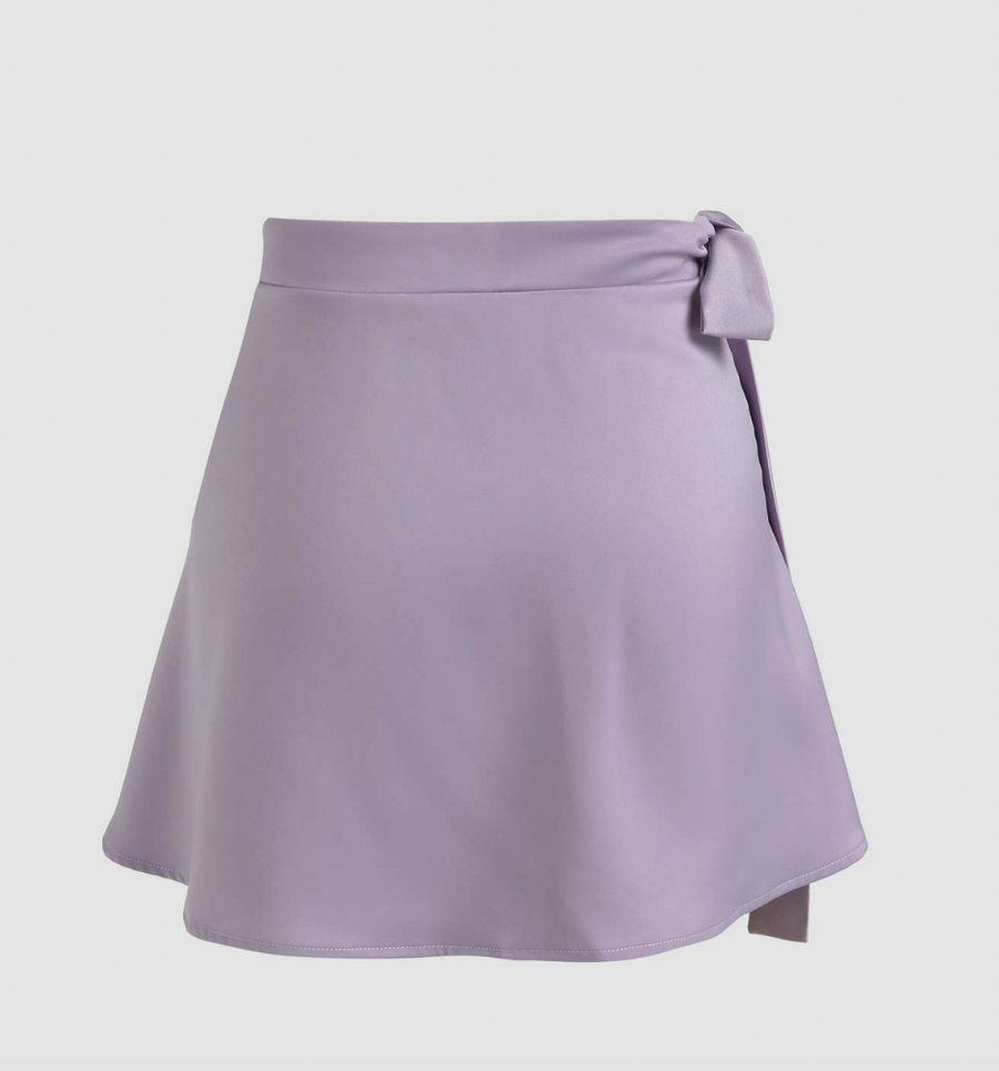 Gemma Satin Mini Wrap Skirt