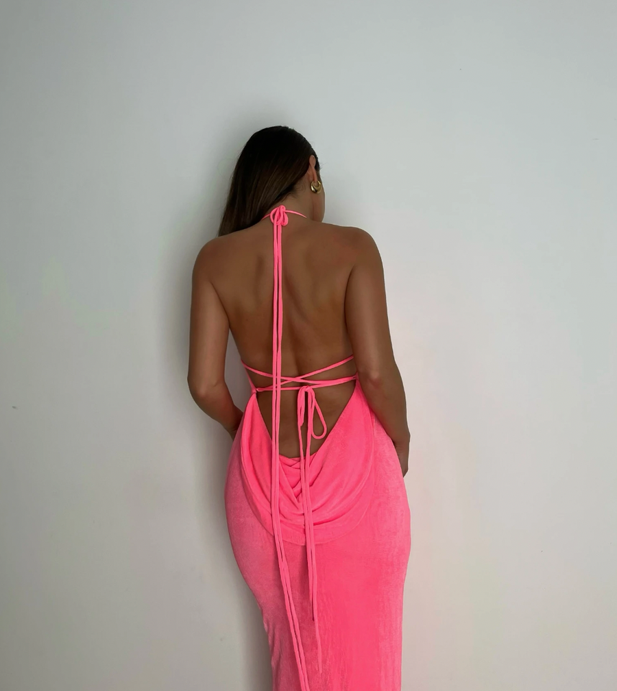 Palm Springs Draped Back Dress