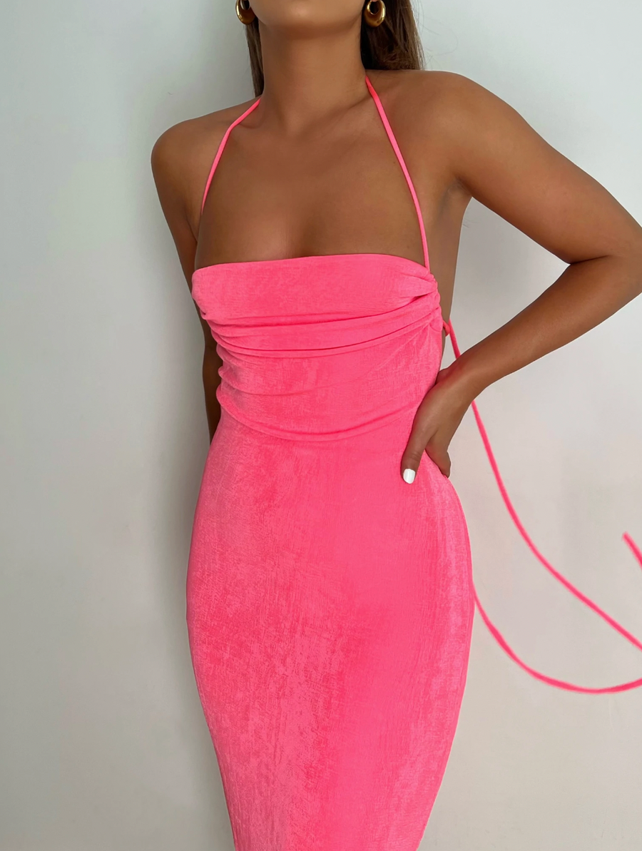 Palm Springs Draped Back Dress