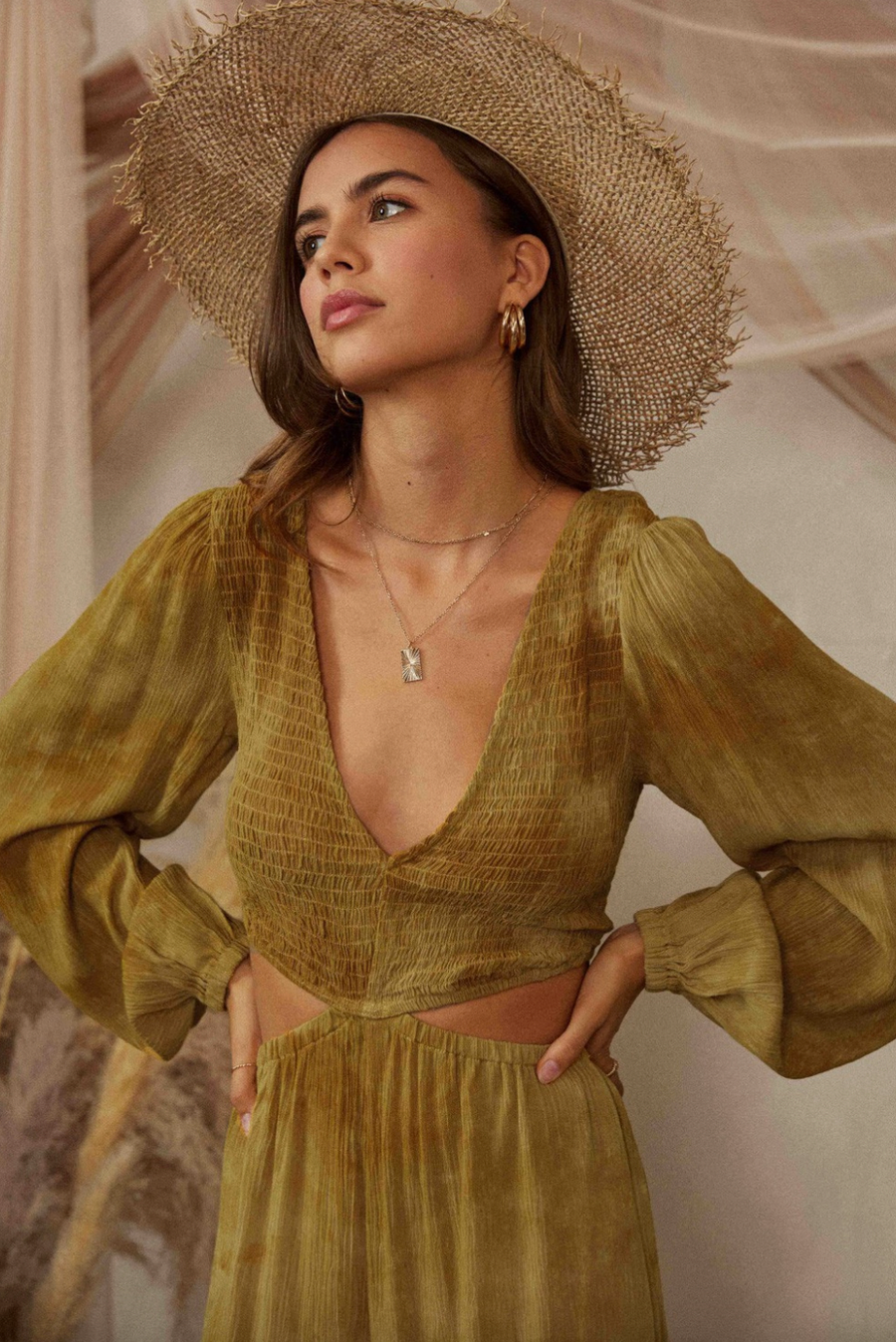Don't Kale My Vibe Smocked Jumpsuit