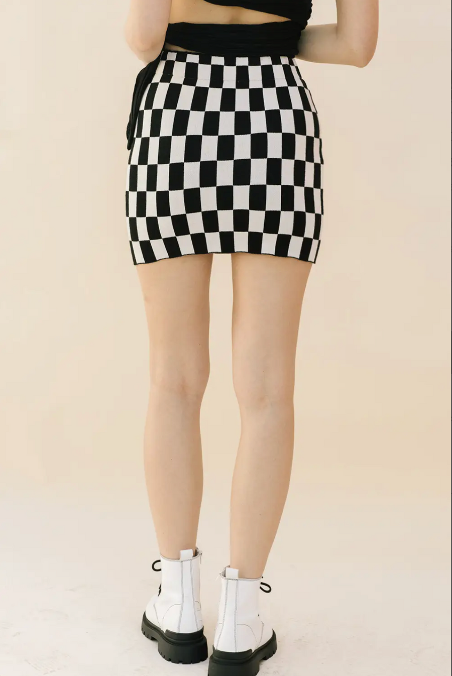 Chess, not Checkers Bodycon Side Slit Mini Skirt