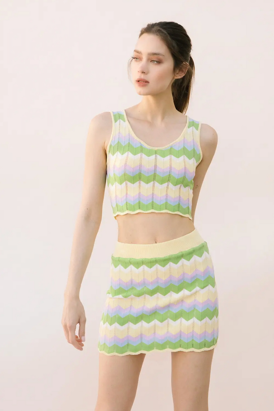 Carmel Scalloped Bodycon Skirt
