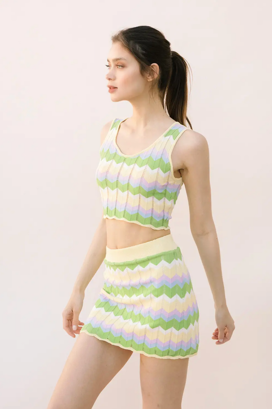 Carmel Scalloped Bodycon Skirt