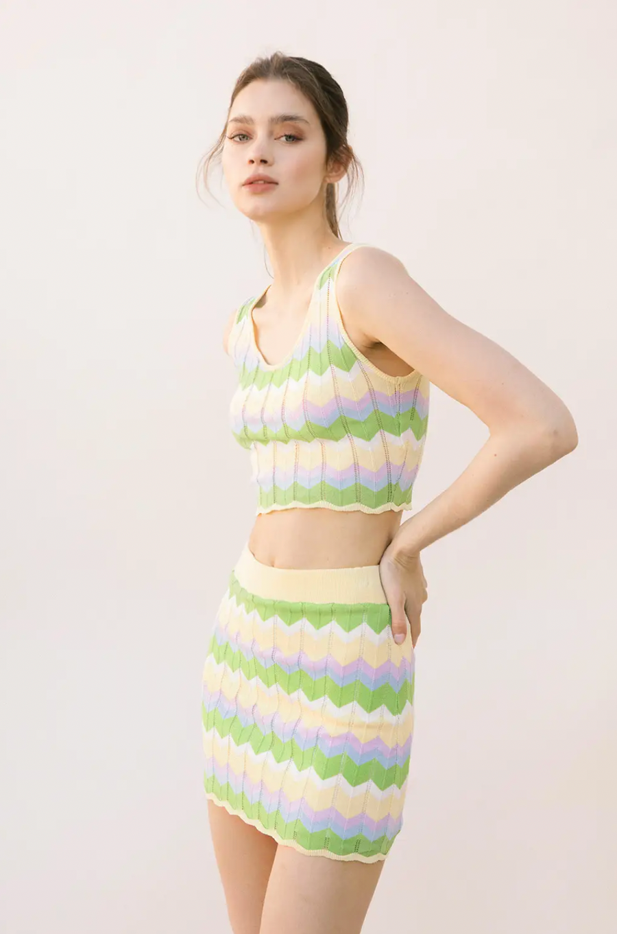 Carmel Scalloped Bodycon Skirt