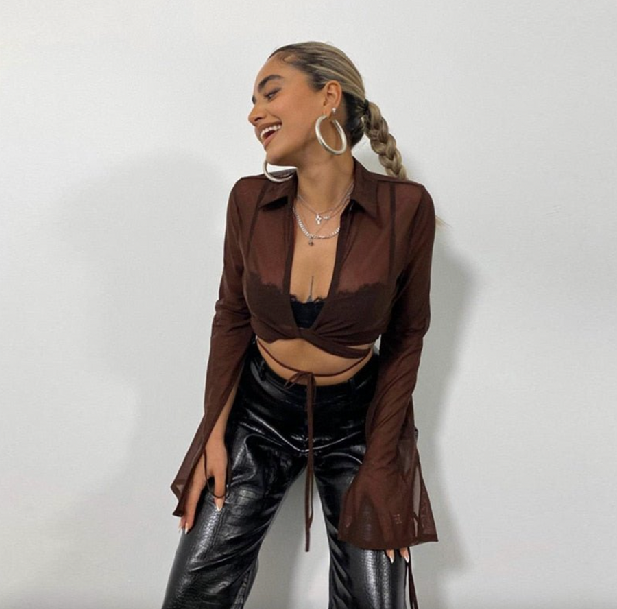 Cassidy Mesh Wrap Top