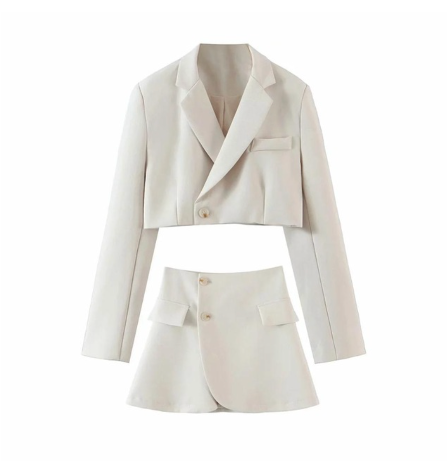 Chateau Blazer Set In Ecru