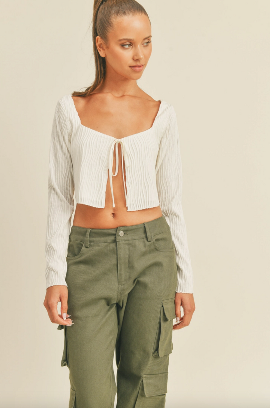 Mailene Open And Tie Crop Top