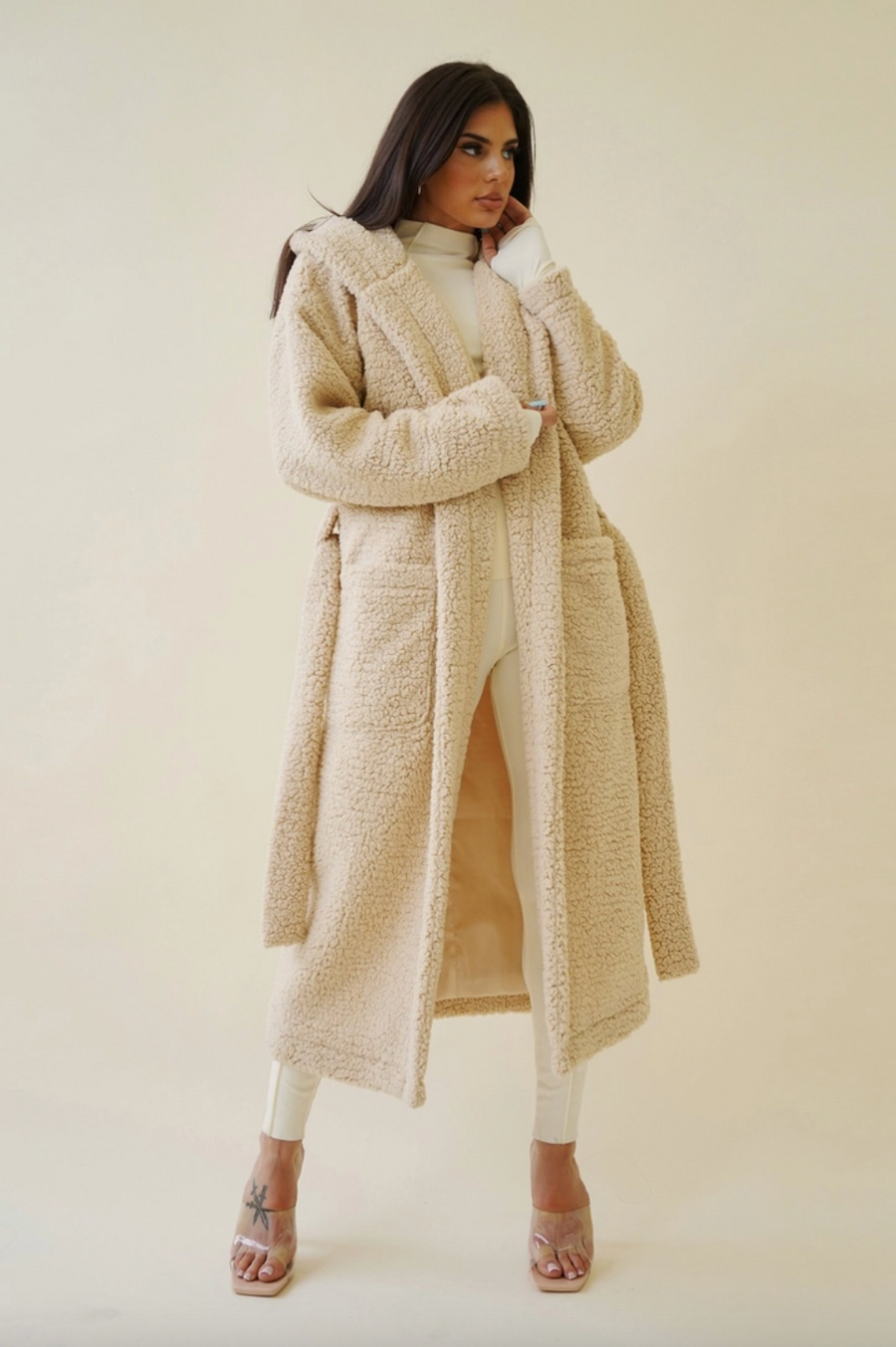 Teddy bear longline clearance coat