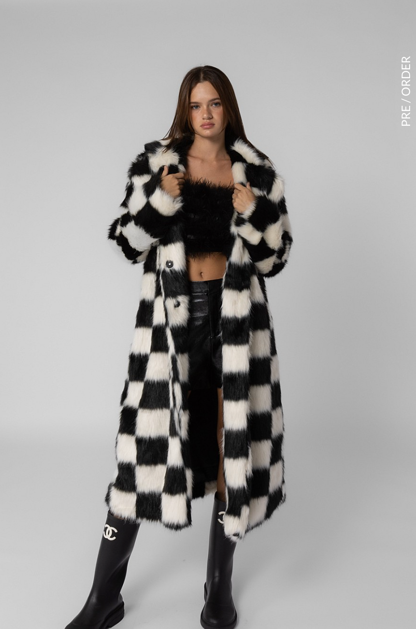 Manhattan Faux Fur Trench Coat