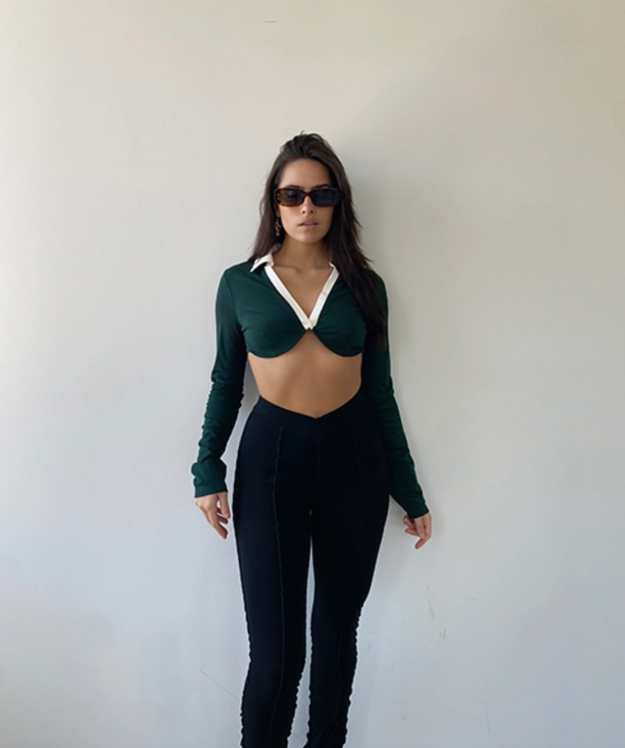 Yorkville Collared Crop Top