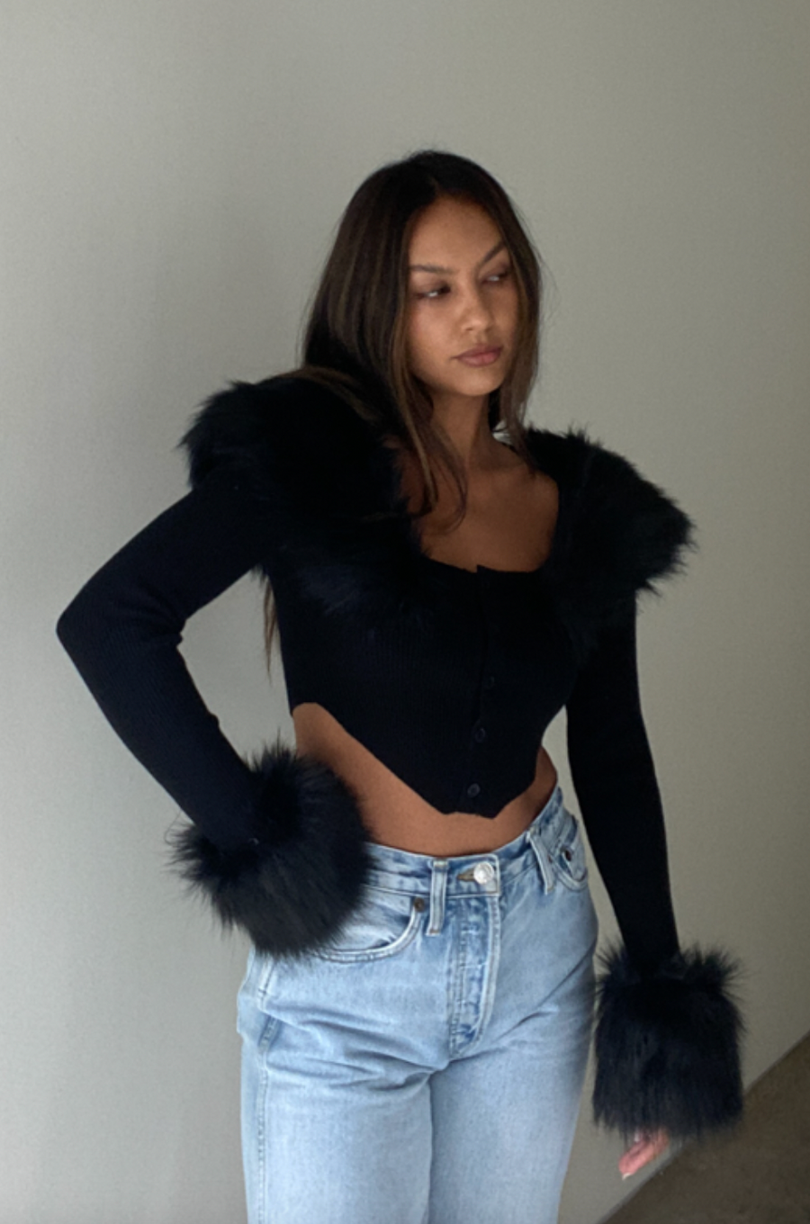 Montreal Faux Fur Knit Bolero