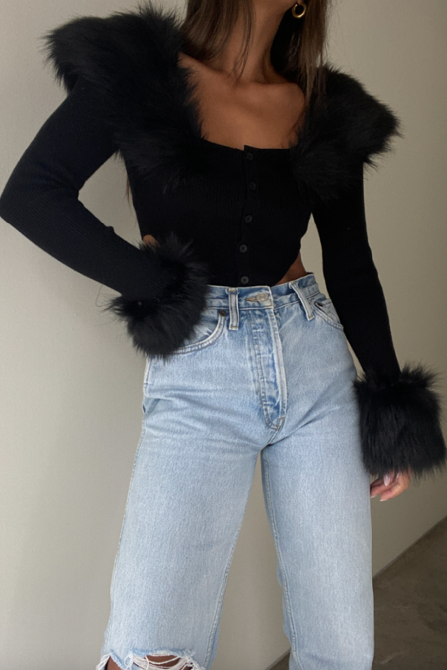 Montreal Faux Fur Knit Bolero