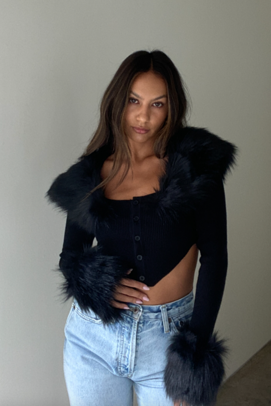 Montreal Faux Fur Knit Bolero