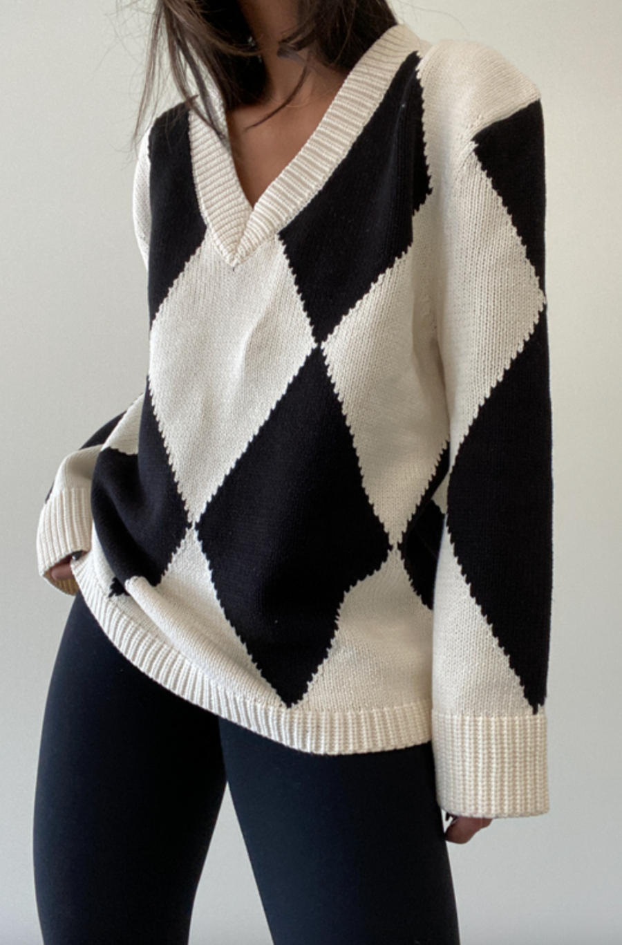 Brooklyn Argyle Knit Top