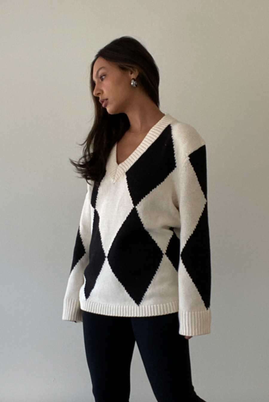 Brooklyn Argyle Knit Top