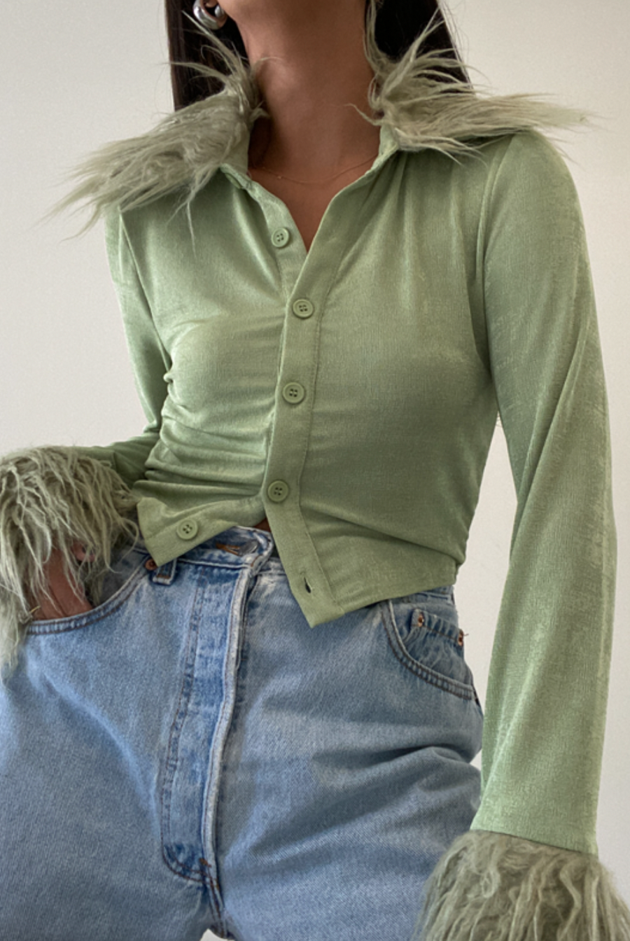 Paxton Fur Trim Button Up